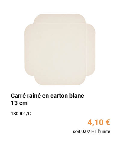 Carré rainé en carton blanc 13 cm