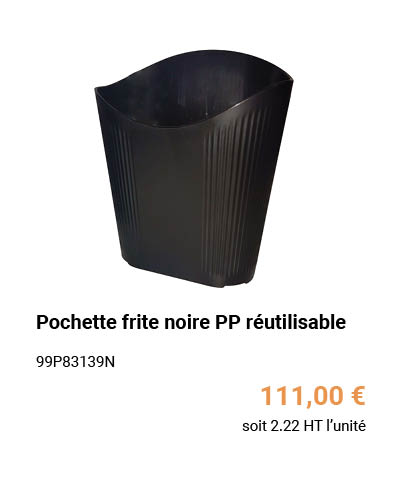 Pochette frite noire PP réutilisable