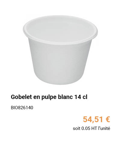 Gobelet en pulpe blanc 14 cl