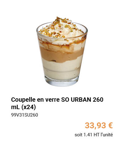 Coupelle en verre SO URBAN 260 mL (x24)