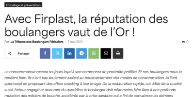 Firplast mis en lumière pour son rôle clé auprès des boulangers-pâtissiers