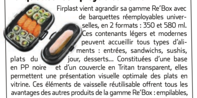 La gamme Re’Box Firplast s’enrichit de nouvelles barquettes réemployables